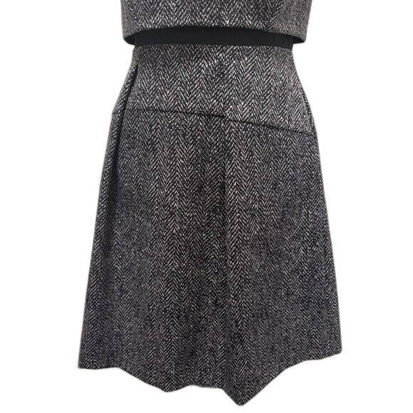 Rebecca Taylor Techy Herringbone Suiting Dress Double Layer Gray Career Size 2 - Picture 4 of 7